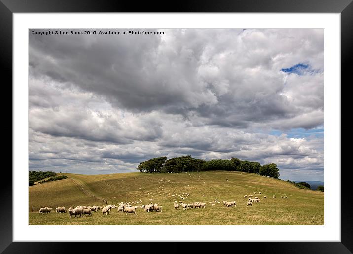  Clouds over Chanctonbury Ring, near Worthing Framed Mounted Print by Len Brook
