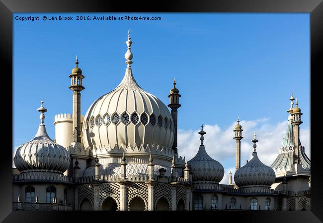 Brighton Royal Pavilion Rooftop Framed Print by Len Brook