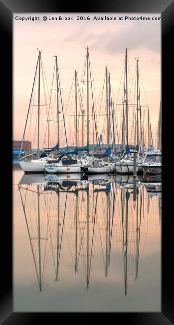 Evening at Shoreham Yacht Club Framed Print by Len Brook