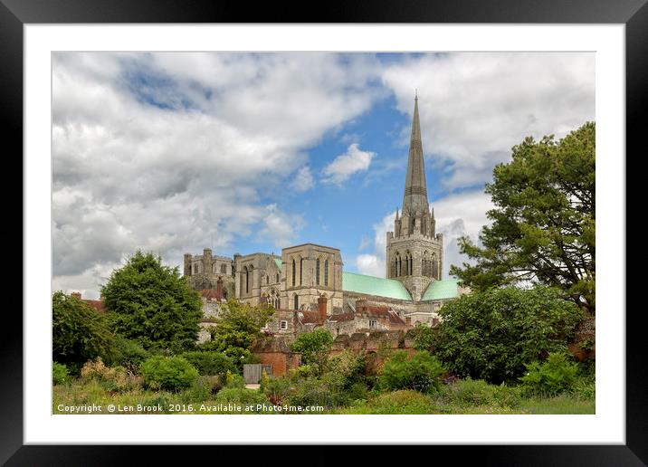 Chichester Cathedral Framed Mounted Print by Len Brook