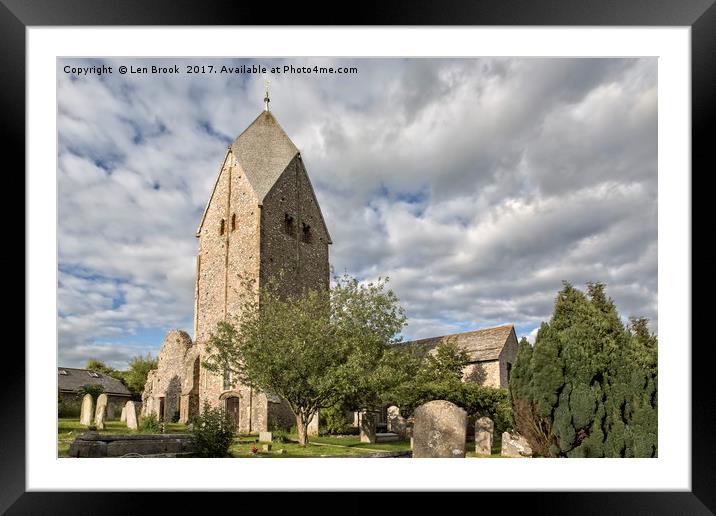 Sompting Church, St. Mary's Framed Mounted Print by Len Brook