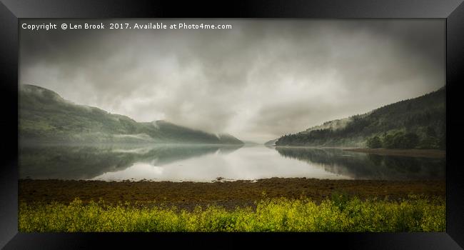 The Clouds and Mists of Loch Long Framed Print by Len Brook