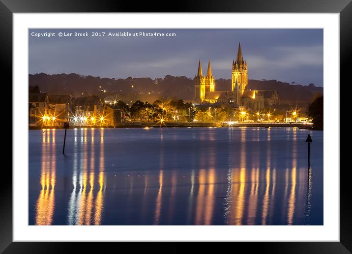 Truro Cathedral  Framed Mounted Print by Len Brook
