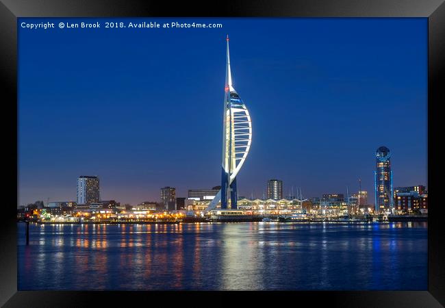 Portsmouth Harbour and The Spinnaker Tower Framed Print by Len Brook