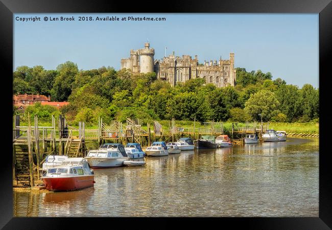 Arundel Castle and the River Arun Framed Print by Len Brook
