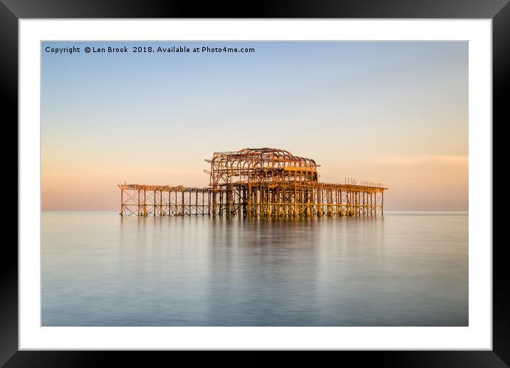 Brighton West Pier Framed Mounted Print by Len Brook