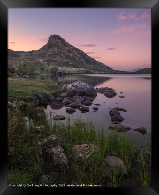 Cregennan Lakes Sunset Framed Print by Black Key Photography