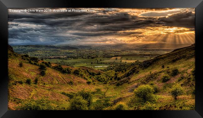  Sunrays over Montgomeryshire, Wales Framed Print by Black Key Photography