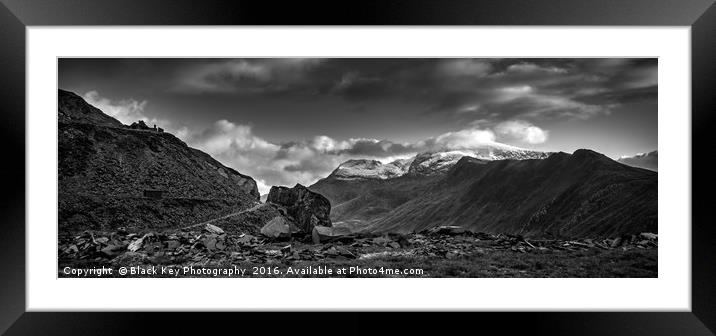 Snowdon from Dinorwig Slate Quarry Framed Mounted Print by Black Key Photography