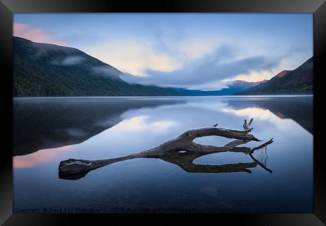 Sunrise at Lake Rotoroa, New Zealand Framed Print by Black Key Photography