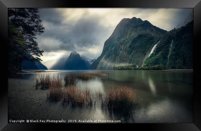 Milford Sound, New Zealand Framed Print by Black Key Photography
