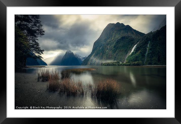 Milford Sound, New Zealand Framed Mounted Print by Black Key Photography
