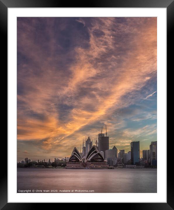 Sydney Sunset Framed Mounted Print by Black Key Photography