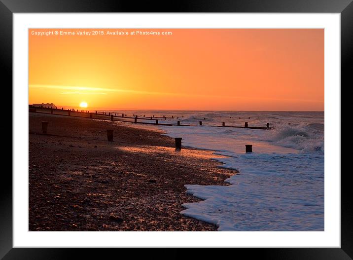  Ferring Beach, Worthing sunrise Framed Mounted Print by Emma Varley