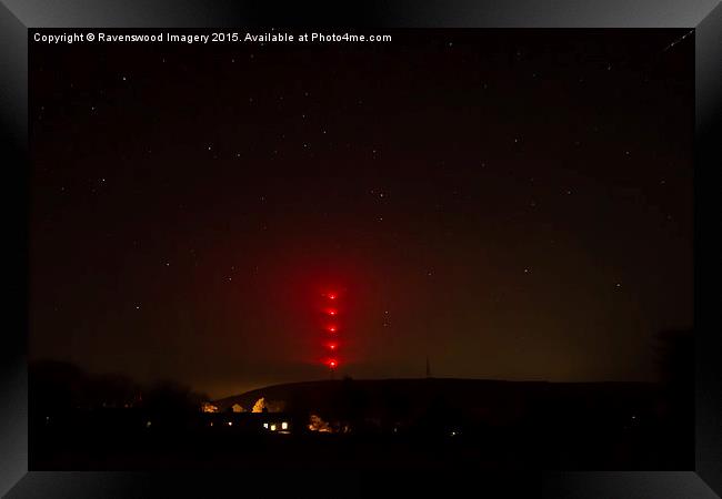  Caradon Mast and Minions by Night Framed Print by Ravenswood Imagery