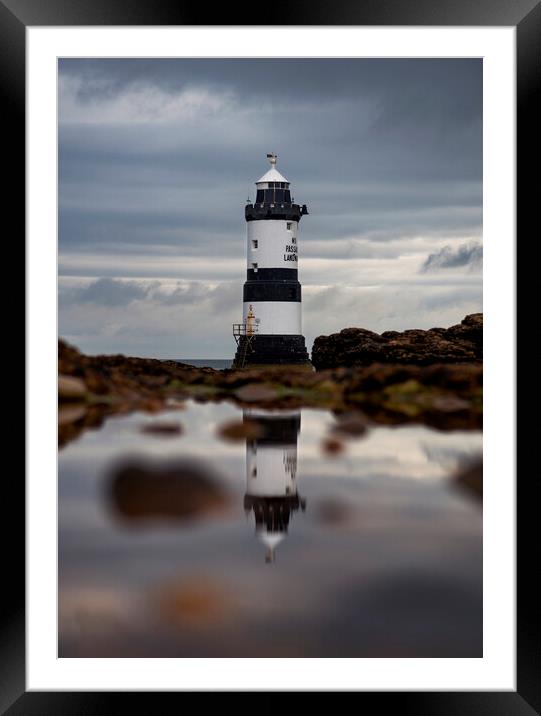 Trwyn Du lighthouse Framed Mounted Print by Sandra Kepkowska