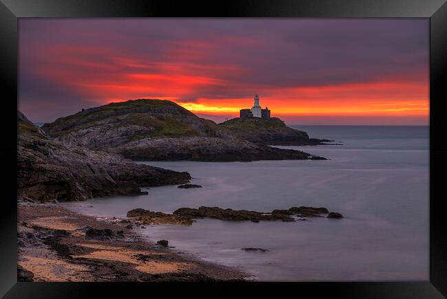 Mumbles lighthouse Framed Print by Sandra Kepkowska