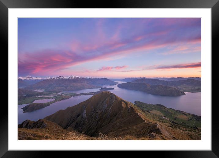 Roys Peak Framed Mounted Print by Sandra Kepkowska