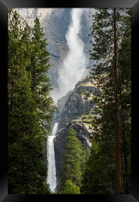 Yosemite waterfalls Framed Print by Sandra Kepkowska