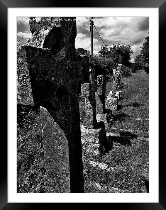  Row of headstones - Salwayash churchyard Framed Mounted Print by Teresa Moore