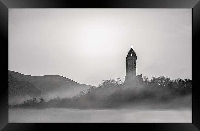 Foggy wallace monument Framed Print by Jade Scott