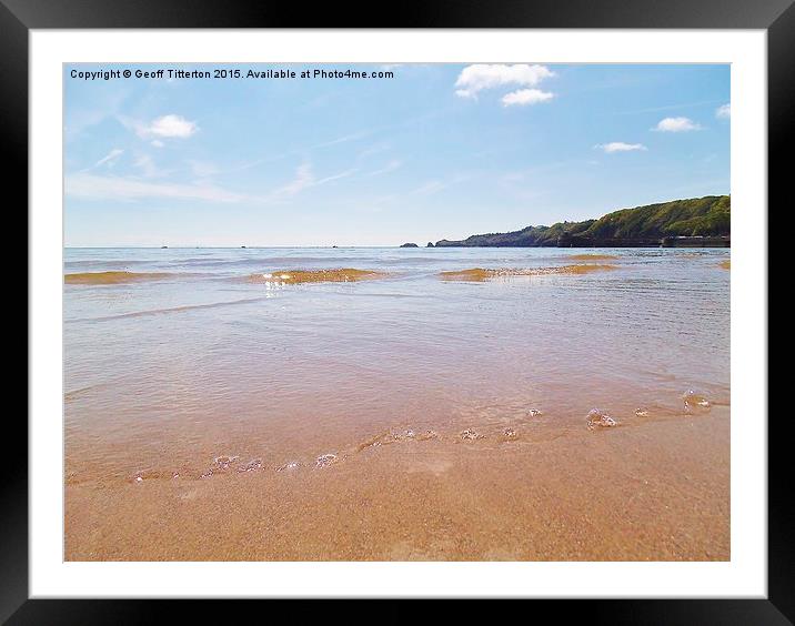  Monkstone Point, from Saundersfoot Beach,  Framed Mounted Print by Geoff Titterton