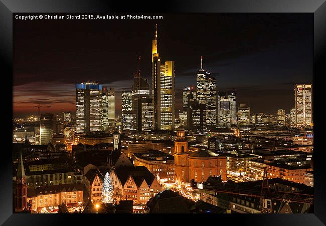  Frankfurt, Germany, Skyline Framed Print by Christian Dichtl