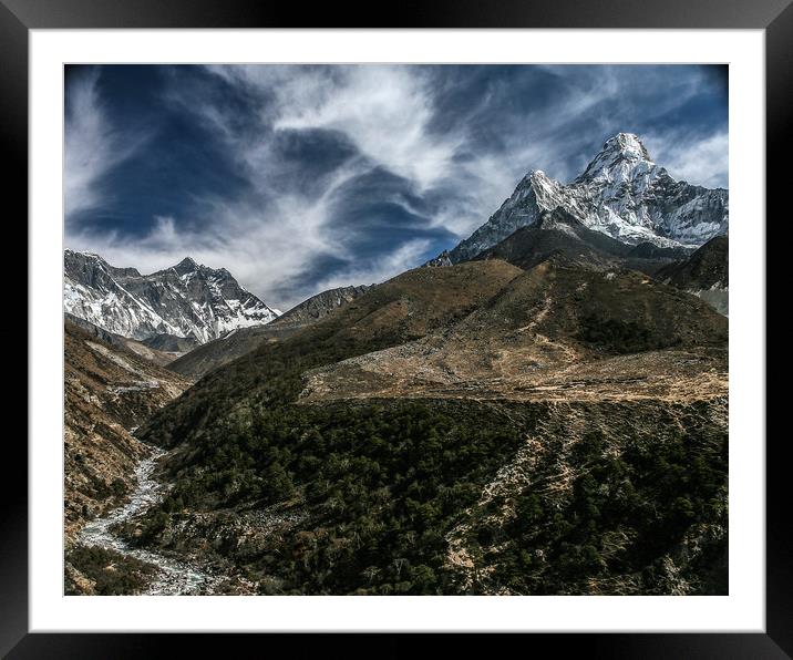 Ama Dablam mountain Framed Mounted Print by tim miller