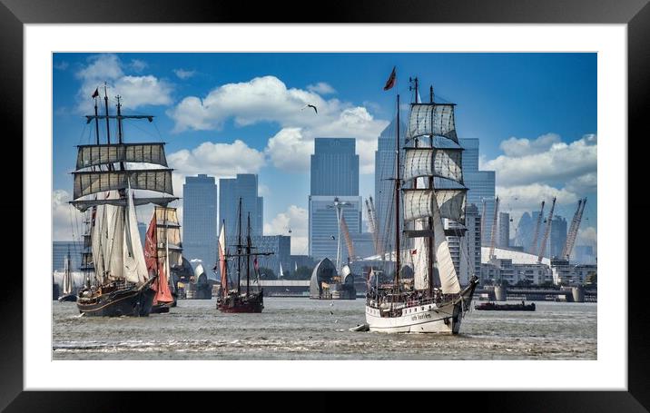 Loth Lorien with flotilla on river thames Framed Mounted Print by tim miller