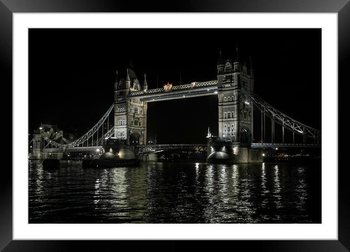 tower bridge at night Framed Mounted Print by tim miller