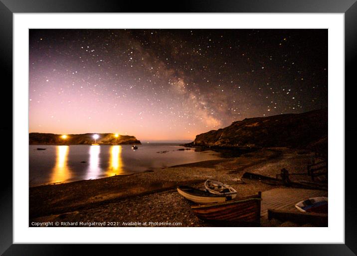 Milky Way over Lulworth Cove Framed Mounted Print by Richard Murgatroyd