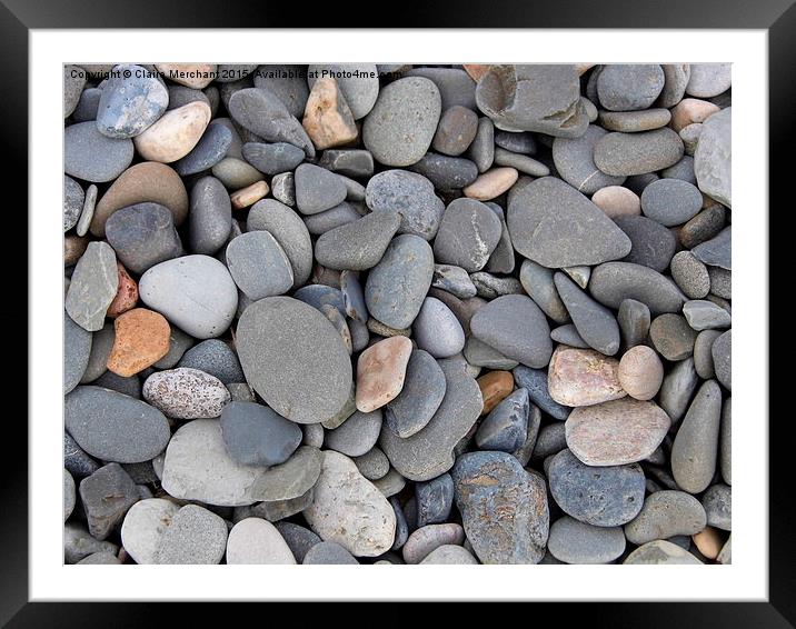  Pebbles Framed Mounted Print by Claire Merchant