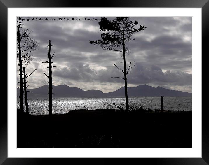  Snowdonia Silhouette Framed Mounted Print by Claire Merchant