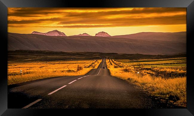  The Road from Reykjavic, Iceland Framed Print by Meurig Pembrokeshire