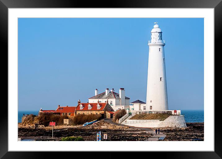  St Marys Island and Lighthouse  Framed Mounted Print by Naylor's Photography