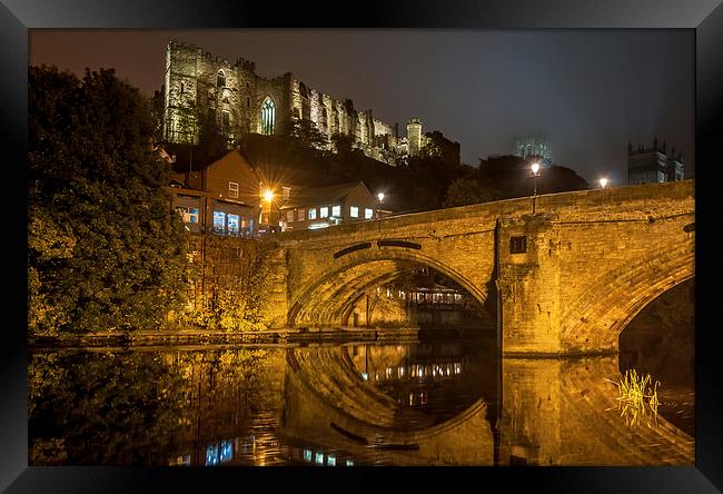 Durham Castle and Framwellgate Bridge by Night Framed Print by Naylor's Photography