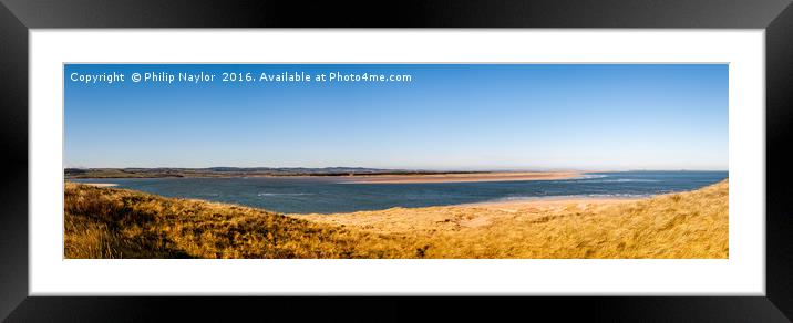 A Panoramic viw over Budle Bay.............. Framed Mounted Print by Naylor's Photography