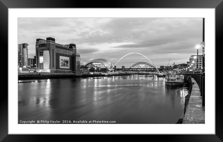 The Baltic Flour Mill by the River Tyne Framed Mounted Print by Naylor's Photography