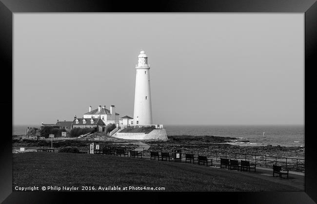 Lighthouse in Mono......... Framed Print by Naylor's Photography