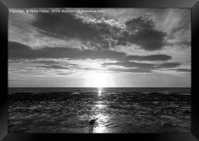 Sunset Glory in Mono........ Framed Print by Naylor's Photography