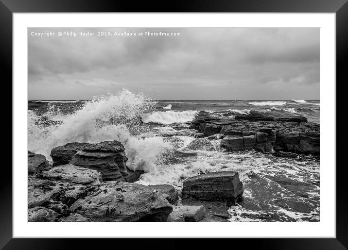 Sea Power Mono.......... Framed Mounted Print by Naylor's Photography