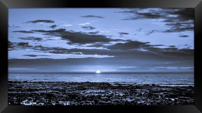 Seascape Sunrise in Blue Framed Print by Naylor's Photography