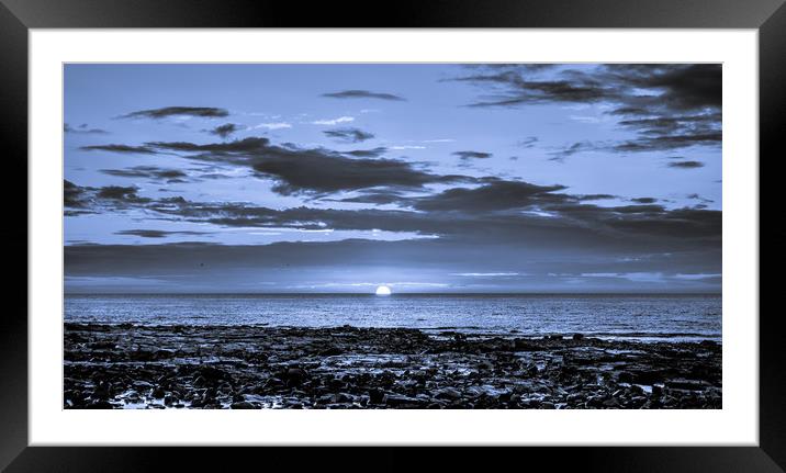 Seascape Sunrise in Blue Framed Mounted Print by Naylor's Photography