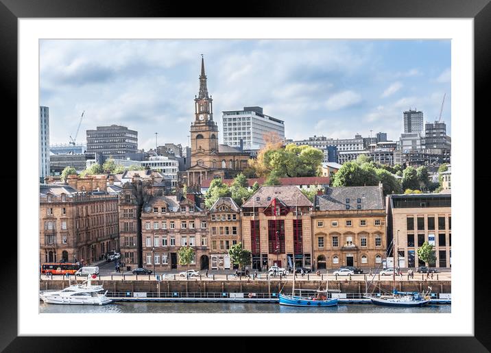 Newcastle Quayside looking Urban Framed Mounted Print by Naylor's Photography