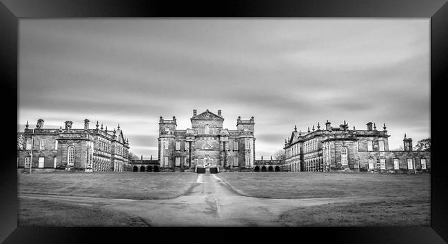 Seaton Delaval Hall in Mono Framed Print by Naylor's Photography