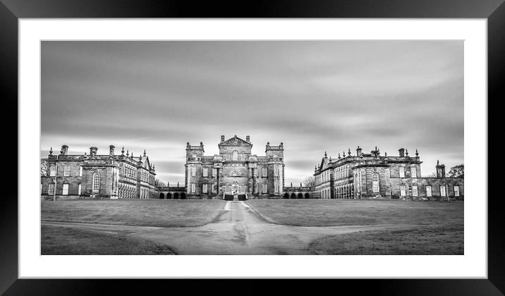 Seaton Delaval Hall in Mono Framed Mounted Print by Naylor's Photography