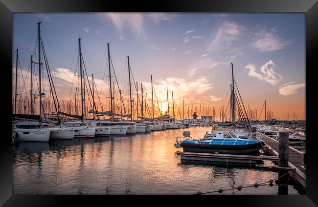 Marina Rubicon Playa Blanca Framed Print by Naylor's Photography