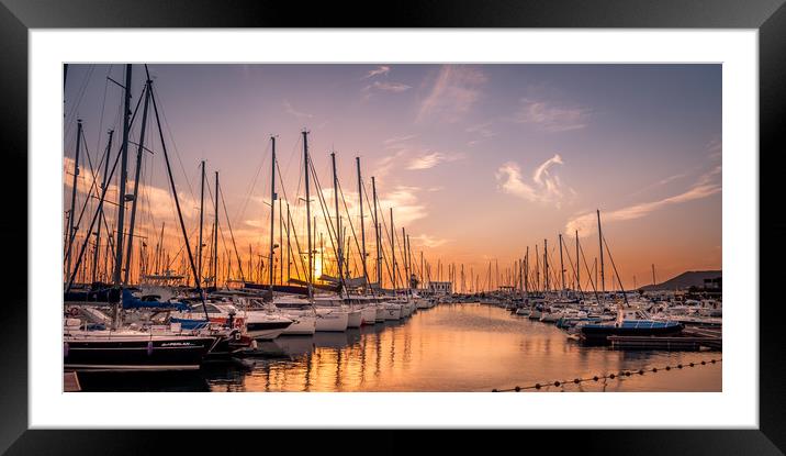 Marina Rubicon in Playa Blanca Framed Mounted Print by Naylor's Photography