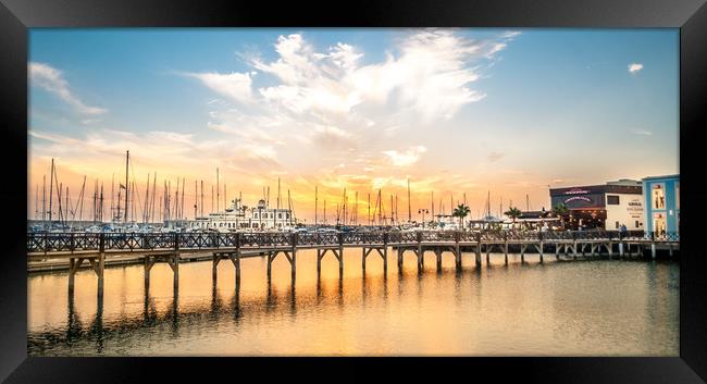 Sunset at Marina Rubicon  Framed Print by Naylor's Photography