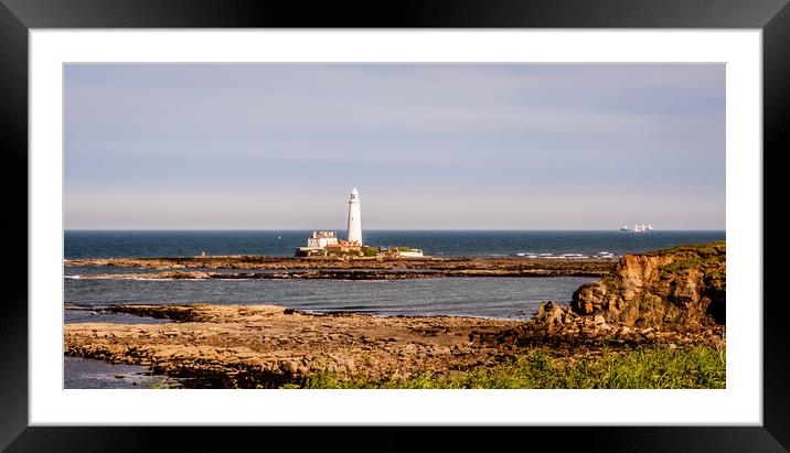 Landscape and the Lighthouse Framed Mounted Print by Naylor's Photography